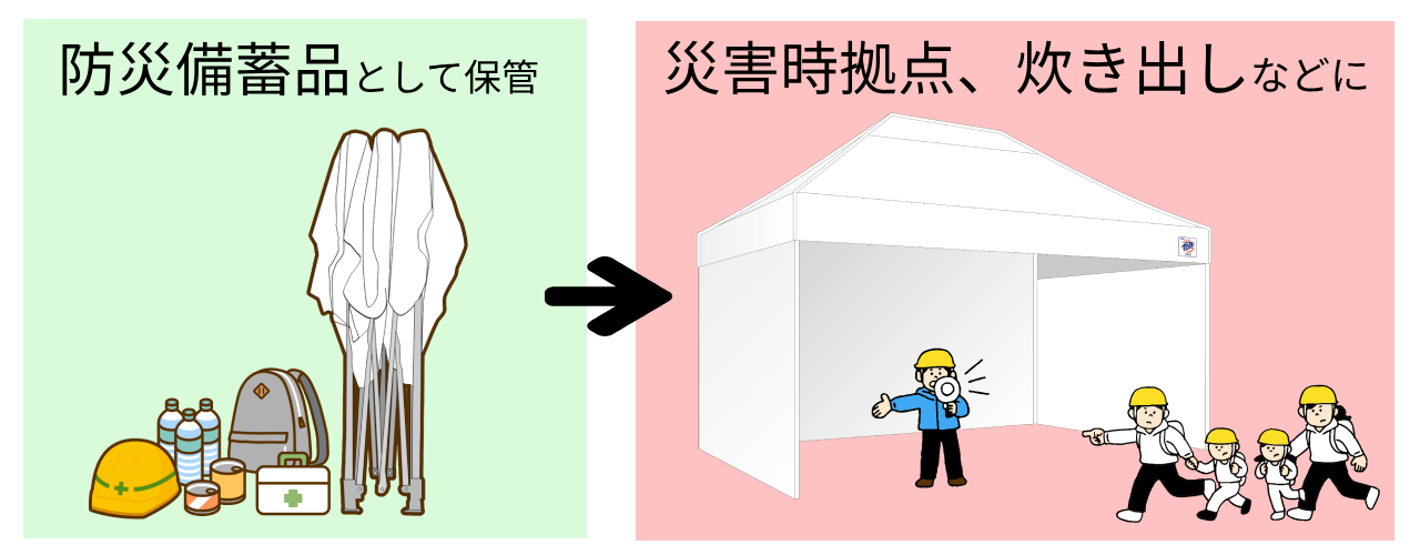 イージーアップの自治体向け・防災向けタープテント