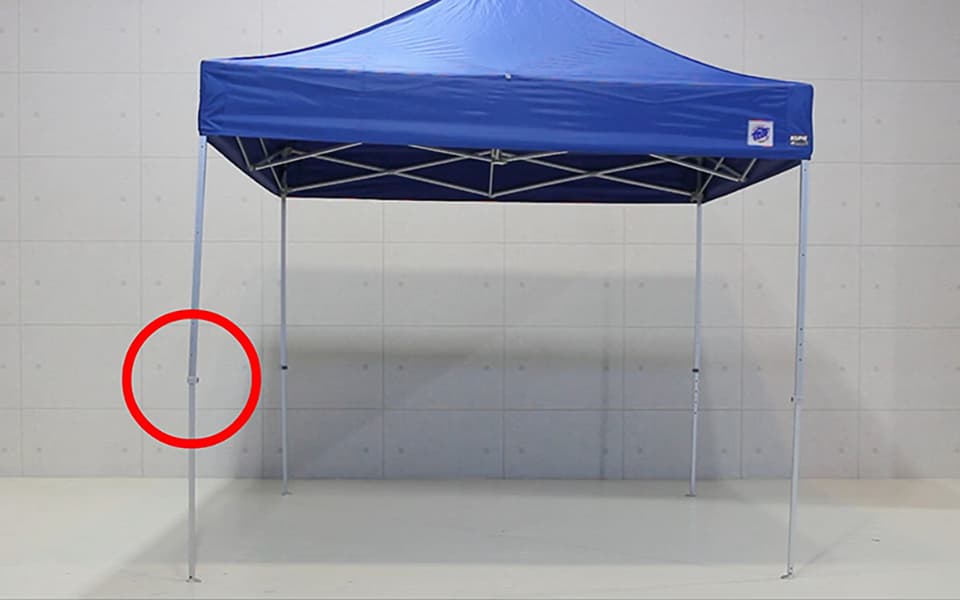 イージーアップテントの支柱が戻らなくなった