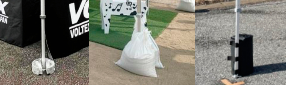 おもり（ウエイト）を使ったテントの風対策