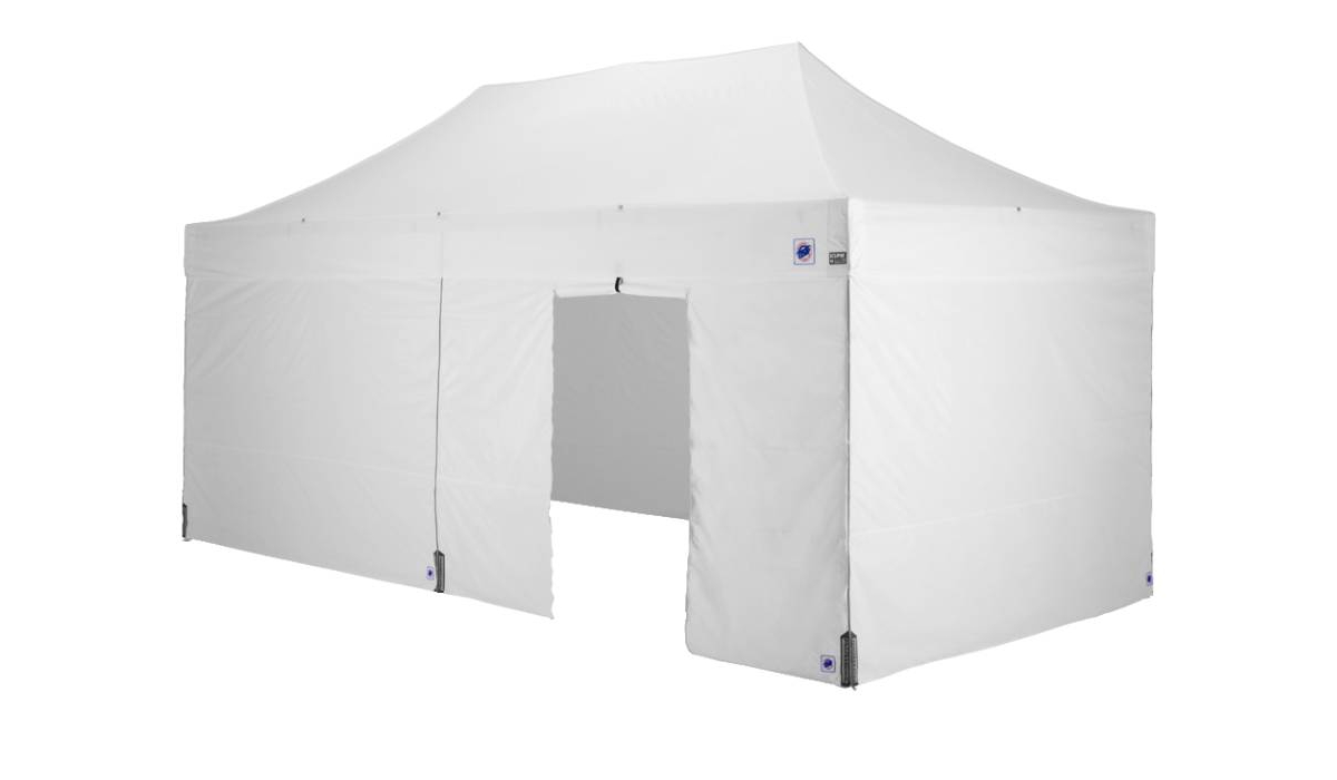 医療・防災用テントセット／6m（出入口）スチール(出入口（ホワイト）)