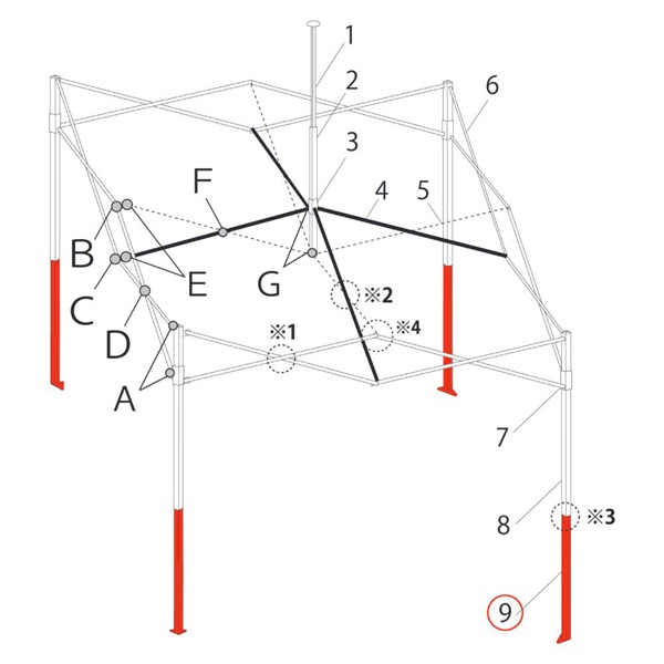 ｺｰﾅｰﾎﾟｽﾄ下部 (DXA25~60-07用)