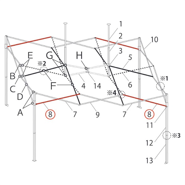 ﾄﾗｽ大B1495mm (DXA45-07用)