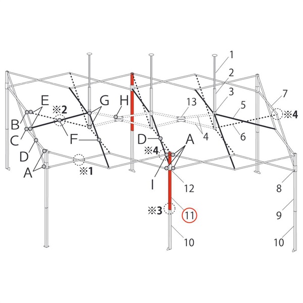 中央ﾎﾟｽﾄ上部 (DXA60-07用)