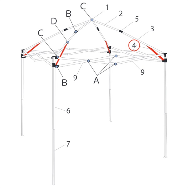 ﾋﾟｰｸﾄﾗｽ根元ｽﾃｰ (ﾋﾞｭｰ/L型用)