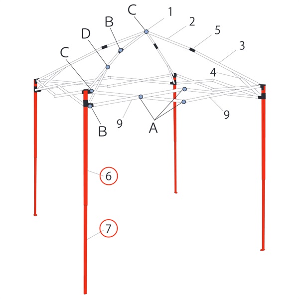 ｺｰﾅｰﾎﾟｽﾄ上部･下部 (ﾋﾞｭｰ/L型用)
