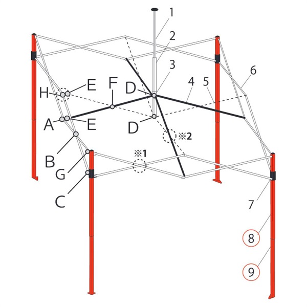 ｺｰﾅｰﾎﾟｽﾄ上部/下部 (DR30-15用)
