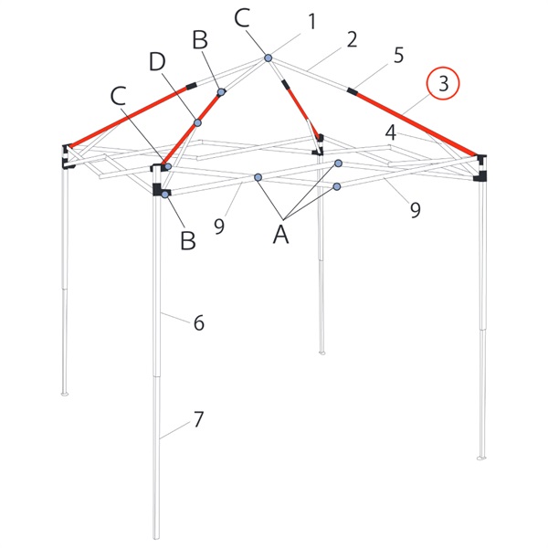 代替品A1-A0443 ※廃盤  ﾋﾟｰｸﾄﾗｽ根元 (ﾋﾞｭｰ/ﾌﾟﾙﾋﾟﾝ用)