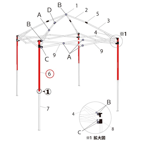 代替品A1-A0446 ※廃盤  ｺｰﾅｰﾎﾟｽﾄ上部 (ﾋﾞｭｰ/ﾌﾟﾙﾋﾟﾝ用)