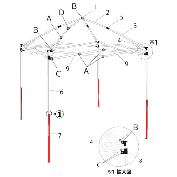 ｺｰﾅｰﾎﾟｽﾄ下部 (ﾋﾞｭｰ/ﾌﾟﾙﾋﾟﾝ用)