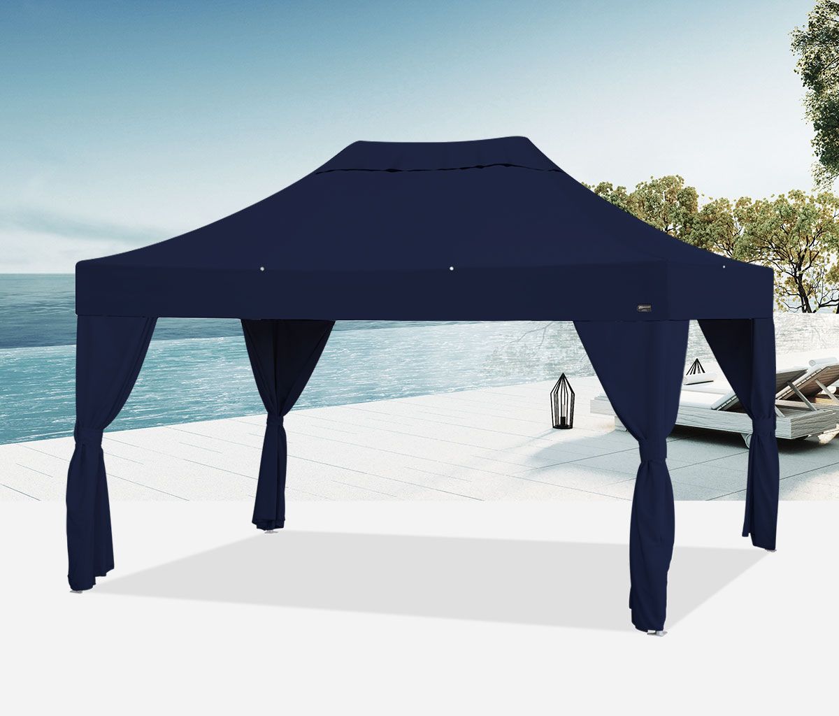 イージーアップテント高級ワンタッチテント バンガローカーテン4枚付き (3m×4.5m)