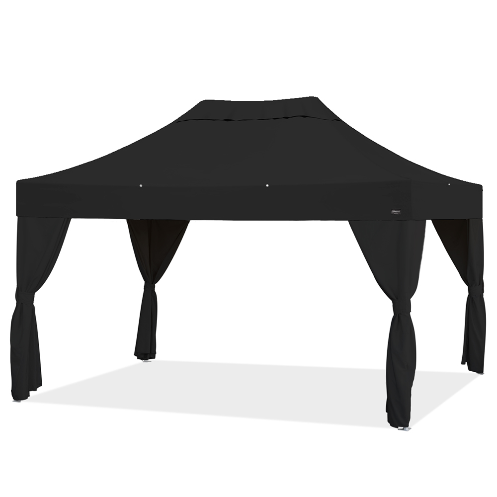 バンガロー カーテン4枚付き (3×4.5m)(ブラック)