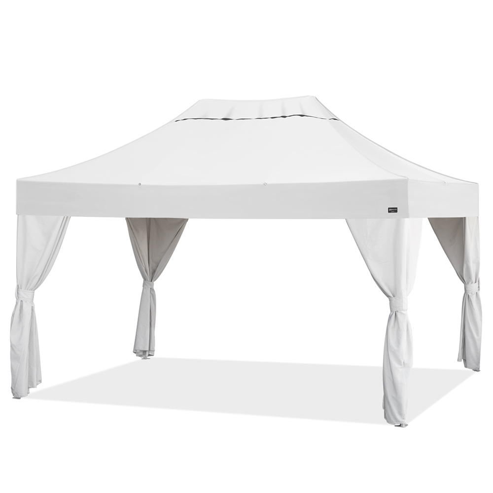 バンガロー カーテン4枚付き (3×4.5m)(ホワイト)