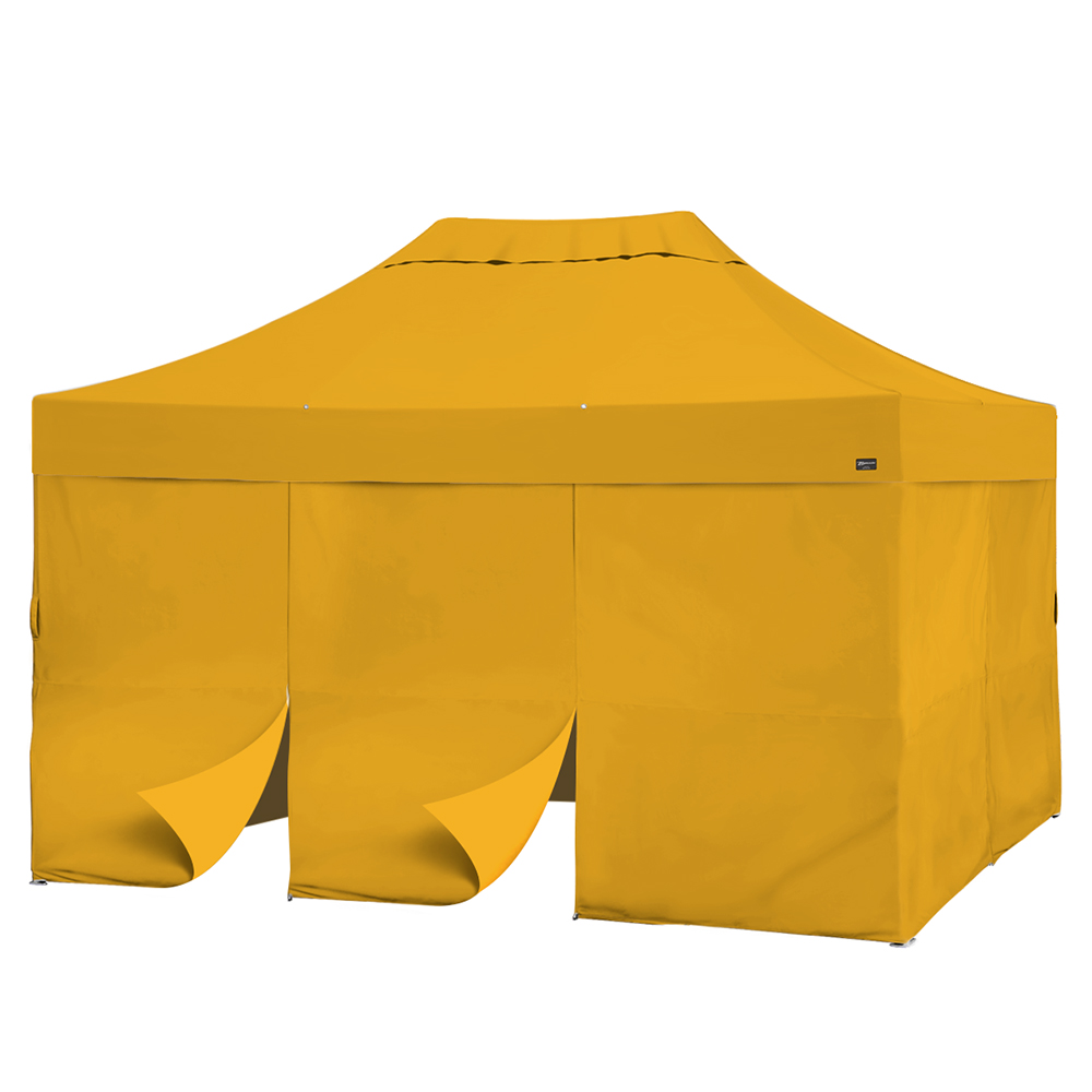 バンガロー カーテン6枚付き (3×4.5m)(イエロー)