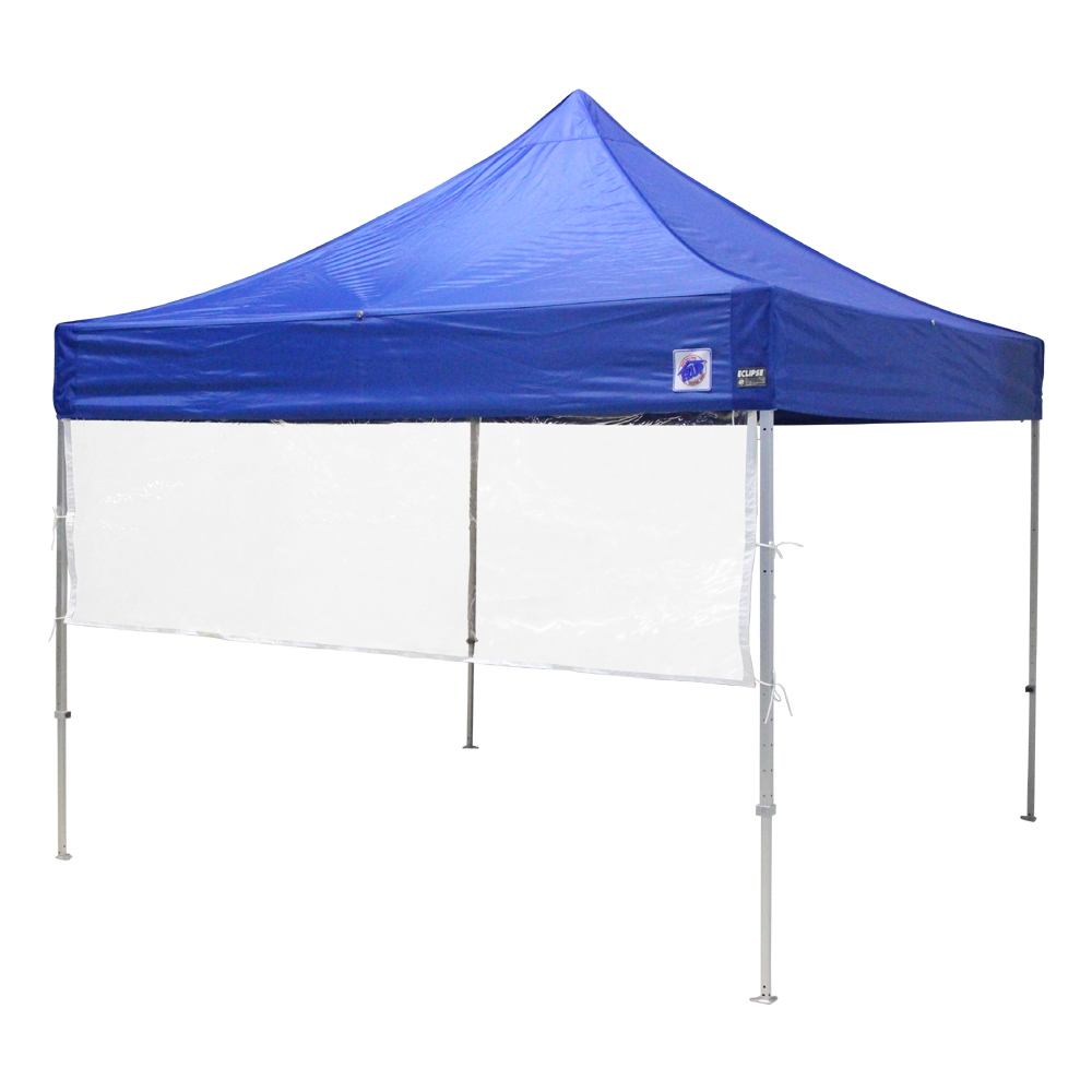 イージーアップのイベント用テントに取り付け可能な透明な横幕です。飛沫感染防止対策にも。